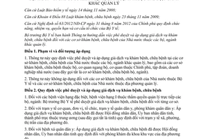 Thông tư 04/2013/TT-BYT hướng dẫn việc phê duyệt áp dụng giá dịch vụ khám chữa