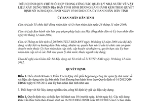 Quyết định 03/2013/QĐ-UBND quản lý nhà nước về vật liệu xây dựng