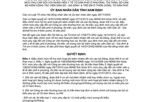 Quyết định 10/2013/QĐ-UBND điều chỉnh hỗ trợ sinh hoạt phí kiêm nhiệm cán bộ