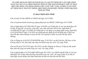 Quyết định 05/2013/QĐ-UBND sửa đổi Quy chế thực hiện nếp sống văn minh trong