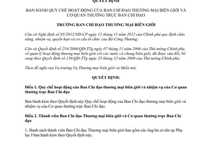 Quyết định 484/QĐ-BCT năm 2013 Quy chế hoạt động của Ban Chỉ đạo thương mại