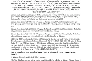 Thông tư liên tịch 13/2013/TTLT-BQP-BGDĐT sửa đổi hướng dẫn Nghị định 38/2007/NĐ