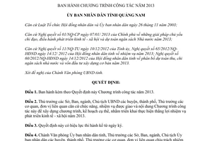 Quyết định 299/QĐ-UBND năm 2013 chương trình công tác năm 2013 tỉnh Quảng Nam