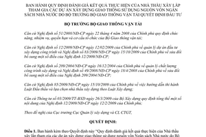 Quyết định 228/QĐ-BGTVT năm 2013 đánh giá kết quả thực hiện của Nhà thầu xây lắp