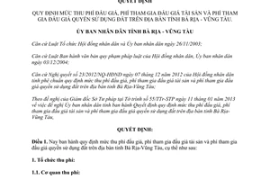 Quyết định 06/2013/QĐ-UBND quy định mức thu phí đấu giá phí tham gia đấu giá