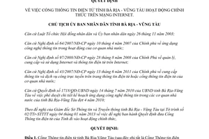 Quyết định 249/QĐ-UBND 2013 Cổng thông tin điện tử Bà Rịa Vũng Tàu
