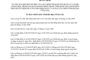 Quyết định 07/2013/QĐ-UBND sửa đổi Quy định thẩm quyền quản lý cán bộ công chức