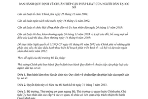 Quyết định 09/2013/QĐ-TTg Quy định chuẩn tiếp cận pháp luật của người dân