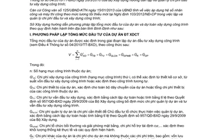 Hướng dẫn 01/HD-SXD tổng mức đầu tư và dự toán xây dựng Bình Định