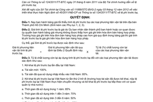 Quyết định 06/2013/QĐ-UBND bảng giá tối thiểu tính lệ phí trước bạ phương tiện