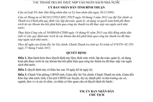 Quyết định 07/2013/QĐ-UBND mức trích lập dự toán quản lý sử dụng quyết toán
