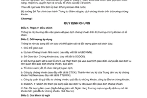 Thông tư 13/2013/TT-BTC giám sát giao dịch chứng khoán trên thị trường