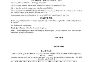 Quyết định 126/QĐ-UBND năm 2013 công bố văn bản pháp luật Lạng Sơn hết hiệu lực