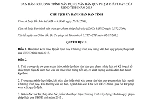 Quyết định 137/QĐ-UBND 2013 chương trình xây dựng văn bản tỉnh Bình Phước