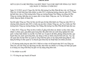 Thông báo 841/TB-BNN-VP kết luận của Bộ trưởng Cao Đức Phát tại cuộc họp