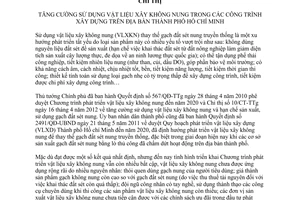 Chỉ thị 04/2013/CT-UBND tăng cường sử dụng vật liệu xây không nung công trình