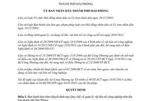 Quyết định 230/2013/QĐ-UBND quản lý vật liệu nổ công nghiệp Hải Phòng