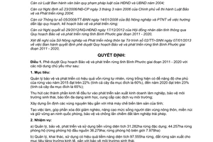 Quyết định 06/2013/QĐ-UBND phê duyệt Quy hoạch Bảo vệ phát triển rừng