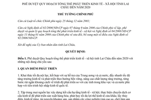 Quyết định 240/QĐ-TTg năm 2013 phê duyệt Quy hoạch tổng thể phát triển kinh tế