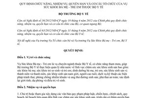 Quyết định 311/QĐ-BYT năm 2013 chức năng nhiệm vụ quyền hạn cơ cấu tổ chức