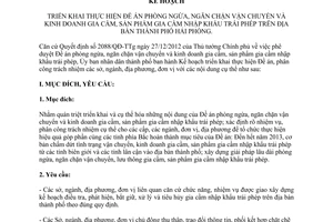 Kế hoạch 697/KH-UBND 2013 phòng ngừa ngăn chặn vận chuyển kinh doanh gia cầm trái phép Hải Phòng