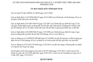 Quyết định 08/2013/QĐ-UBND bảng đơn giá nhà cửa vật kiến trúc tỉnh Kon Tum
