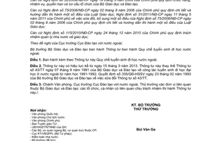 Thông tư 01/2013/TT-BGDĐT Quy chế tuyển sinh đi học nước ngoài