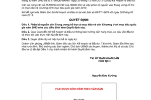 Quyết định 04/2013/QĐ-UBND phân bổ kế hoạch vốn Trung ương tại Quảng Trị