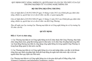 Quyết định 669/QĐ-BCT năm 2013 chức năng nhiệm vụ quyền hạn cơ cấu Cục TMĐT