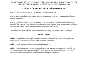 Quyết định 640/QĐ-UBND năm 2013 công bố thủ tục hành chính Sở Giao thông Hà Nội