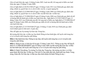 Thông tư 02/2013/TT-BGDĐT Quy chế tuyển sinh trung học cơ sở tuyển sinh TH