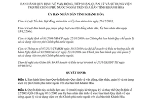 Quyết định 02/2013/QĐ-UBND vận động tiếp nhận quản lý viện trợ phi chính phủ