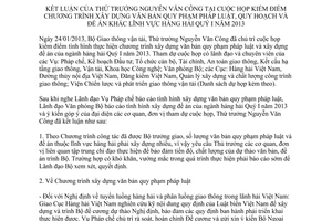 Thông báo 74/TB-BGTVT kết luận Thứ trưởng Nguyễn Văn Công tại cuộc họp kiểm điểm