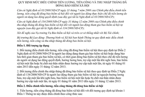 Thông tư 01/2013/TT-BLĐTBXH mức điều chỉnh tiền lương tiền công thu nhập đóng BH