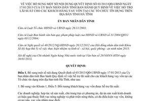 Quyết định 07/2013/QĐ-UBND bổ sung Quyết định 03/2013/QĐ-UBND hỗ trợ lãi suất