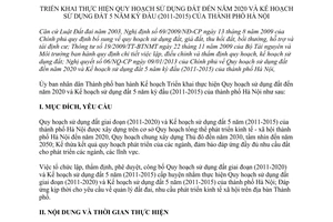 Kế hoạch 23/KH-UBND thực hiện quy hoạch sử dụng đất đến năm 2020 kế hoạch