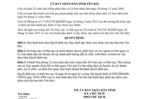 Quyết định 02/2013/QĐ-UBND Quy định dạy học thêm trên địa bàn tỉnh Yên Bái