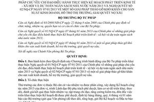 Quyết định 866b/QĐ-BTP năm 2013 Chương trình hành động của Bộ Tư pháp