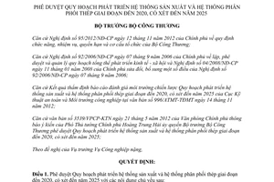 Quyết định 694/QĐ-BCT năm 2013 phê duyệt Quy hoạch phát triển hệ thống sản xuất