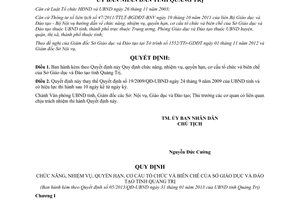 Quyết định 05/2013/QĐ-UBND chức năng nhiệm vụ quyền hạn cơ cấu Sở Giáo dục