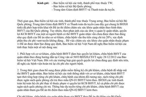 Công văn 545/BHXH-CSYT thực hiện Đề án thí điểm quân nhân tham gia bảo hiểm y tế