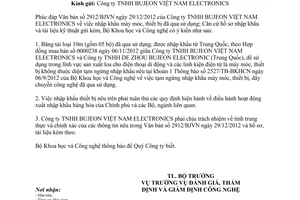 Công văn 317/BKHCN-ĐTG nhập khẩu máy móc thiết bị đã qua sử dụng