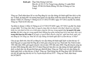 Công văn 466/TCT-TTHT năm 2013 thông báo không đủ điều kiện cấp chứng chỉ hành nghề