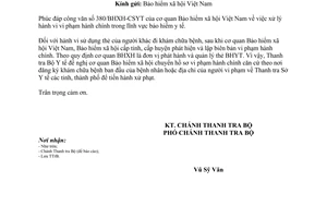 Công văn 90/CV-TTrB.P4 xử lý hành vi vi phạm hành chính trong lĩnh vực bảo hiểm