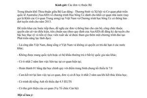 Công văn 485/LĐTBXH-TCCB thông báo Chương trình Học bổng Phát triển Úc năm 2013