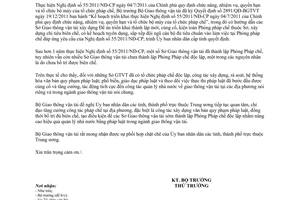 Công văn 1482/BGTVT-PC năm 2013 củng cố hệ thống pháp chế Sở Giao thông vận tải