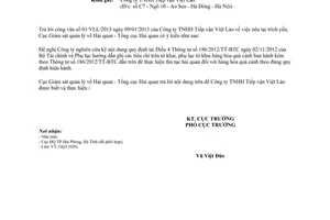 Công văn 132/GSQL-GQ3 kê khai hàng hóa quá cảnh theo mẫu tờ khai HQ/2012-QC