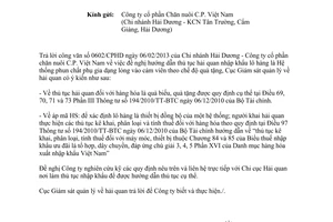 Công văn 131/GSQL-GQ3 thủ tục nhập hàng theo chế độ quà biếu tặng