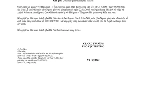 Công văn 134/GSQL-GQ3 tạm nhập khẩu 01 chiếc xe ôtô của nhân viên Ngân hàng TG