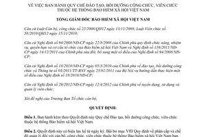 Quyết định 133/QĐ-BHXH năm 2013 Quy chế Đào tạo bồi dưỡng công viên chức BHXH